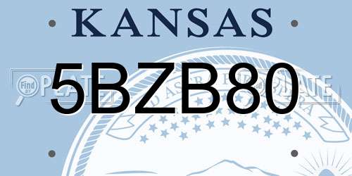 5BZB80 Kansas License Plate