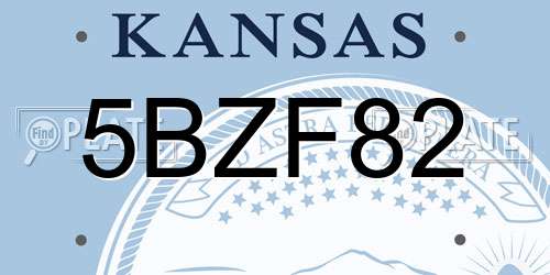 5BZF82 Kansas License Plate