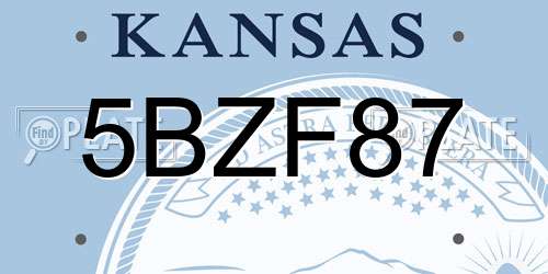 5BZF87 Kansas License Plate