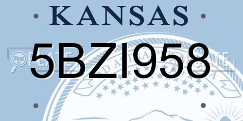 5BZI958 Kansas License Plate