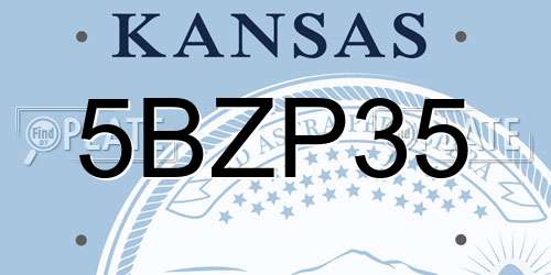 5BZP35 Kansas License Plate