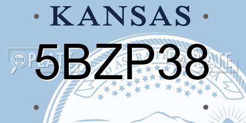 5BZP38 Kansas License Plate