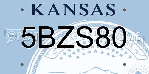 5BZS80 Kansas License Plate