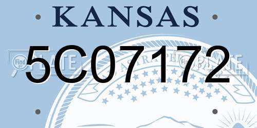 5C07172 Kansas License Plate