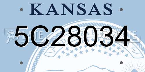 5C28034 Kansas License Plate