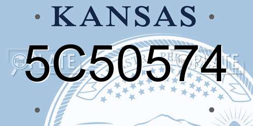 5C50574 Kansas License Plate