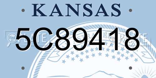 5C89418 Kansas License Plate