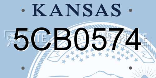5CB0574 Kansas License Plate