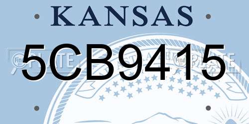 5CB9415 Kansas License Plate
