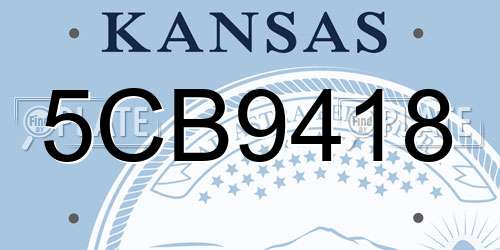 5CB9418 Kansas License Plate