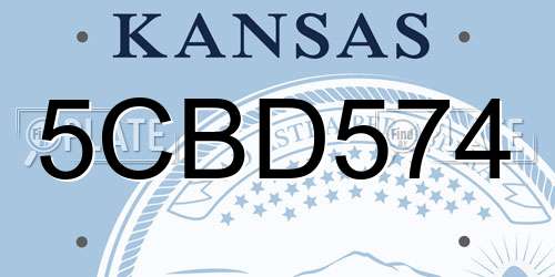 5CBD574 Kansas License Plate