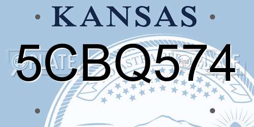 5CBQ574 Kansas License Plate