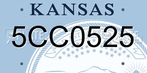 5CC0525 Kansas License Plate