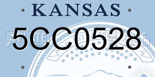 5CC0528 Kansas License Plate