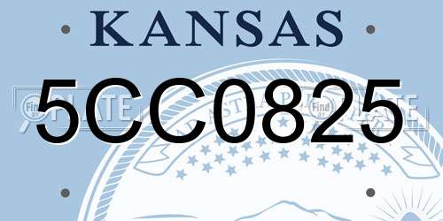 5CC0825 Kansas License Plate