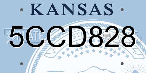 5CCD828 Kansas License Plate