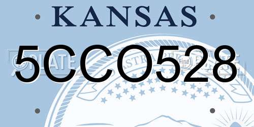 5CCO528 Kansas License Plate
