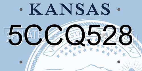 5CCQ528 Kansas License Plate
