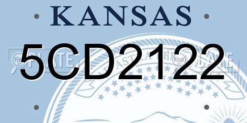 5CD2122 Kansas License Plate