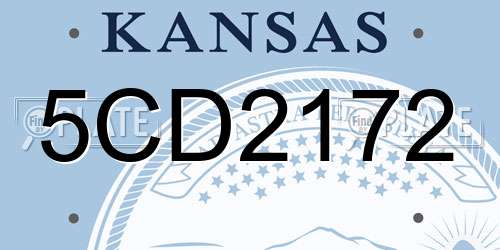 5CD2172 Kansas License Plate