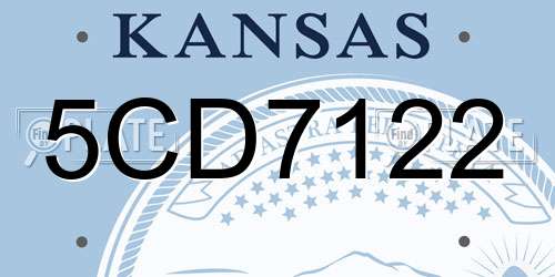 5CD7122 Kansas License Plate