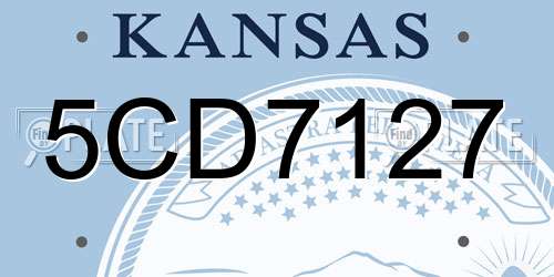 5CD7127 Kansas License Plate