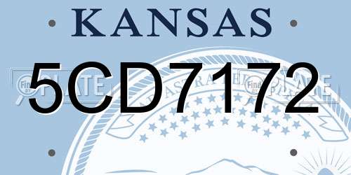 5CD7172 Kansas License Plate