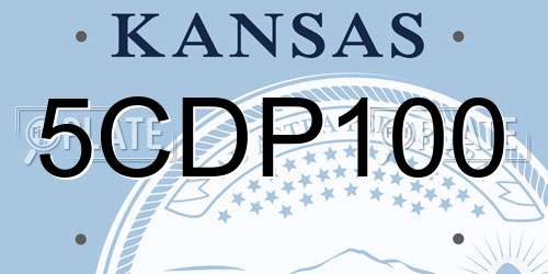 5CDP100 Kansas License Plate