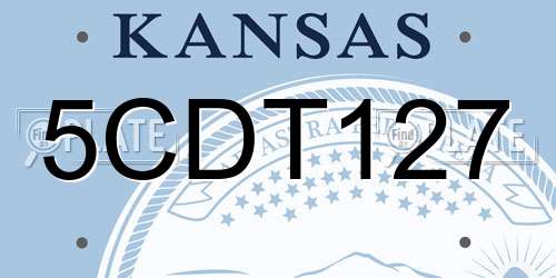 5CDT127 Kansas License Plate
