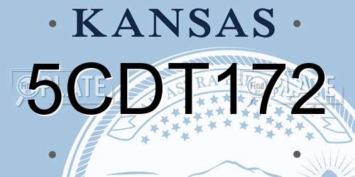 5CDT172 Kansas License Plate