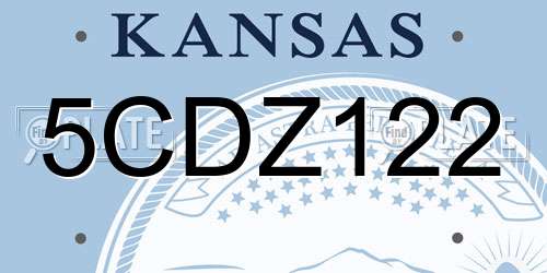 5CDZ122 Kansas License Plate