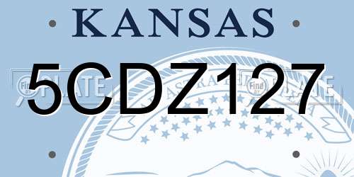 5CDZ127 Kansas License Plate