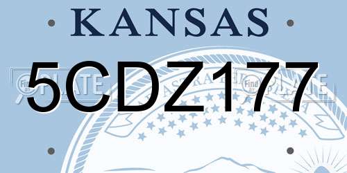 5CDZ177 Kansas License Plate