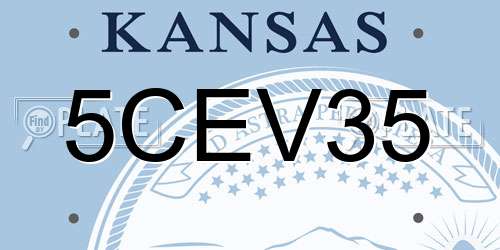 5CEV35 Kansas License Plate