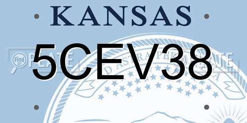 5CEV38 Kansas License Plate