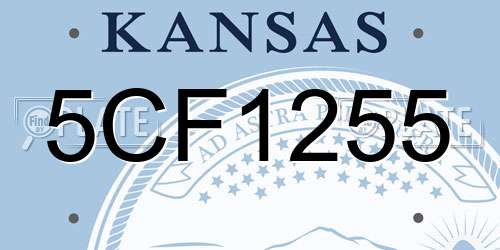 5CF1255 Kansas License Plate