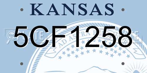 5CF1258 Kansas License Plate