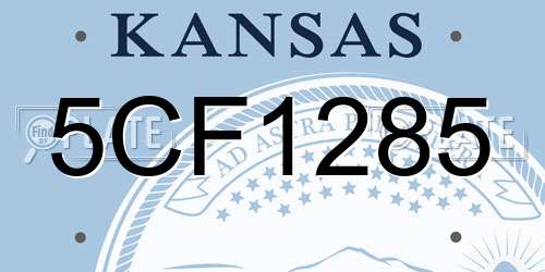 5CF1285 Kansas License Plate