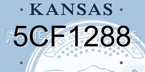 5CF1288 Kansas License Plate