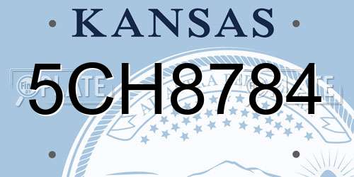 5CH8784 Kansas License Plate