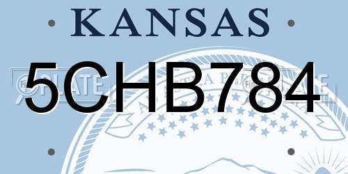 5CHB784 Kansas License Plate