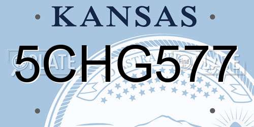 5CHG577 Kansas License Plate