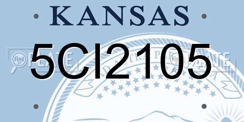 5CI2105 Kansas License Plate