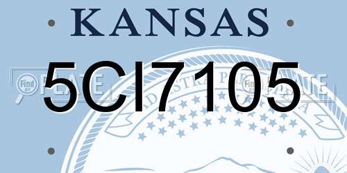 5CI7105 Kansas License Plate