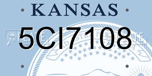 5CI7108 Kansas License Plate