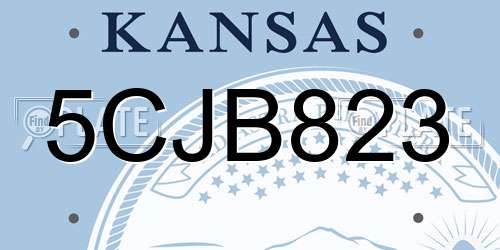 5CJB823 Kansas License Plate