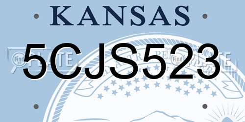5CJS523 Kansas License Plate
