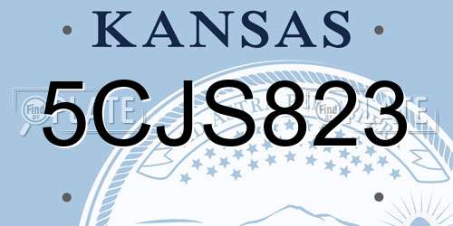 5CJS823 Kansas License Plate