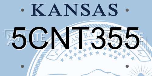 5CNT355 Kansas License Plate