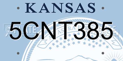 5CNT385 Kansas License Plate